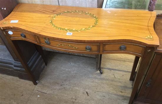 Inlaid  serpentine consol table